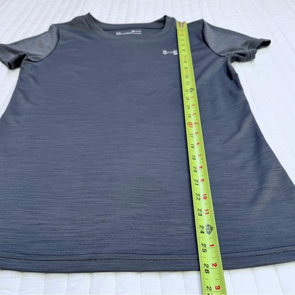 Under Armour Women's HeatGear Fitted Charcoal Gray Short Sleeve Tee Sz Small - Picture 4 of 6